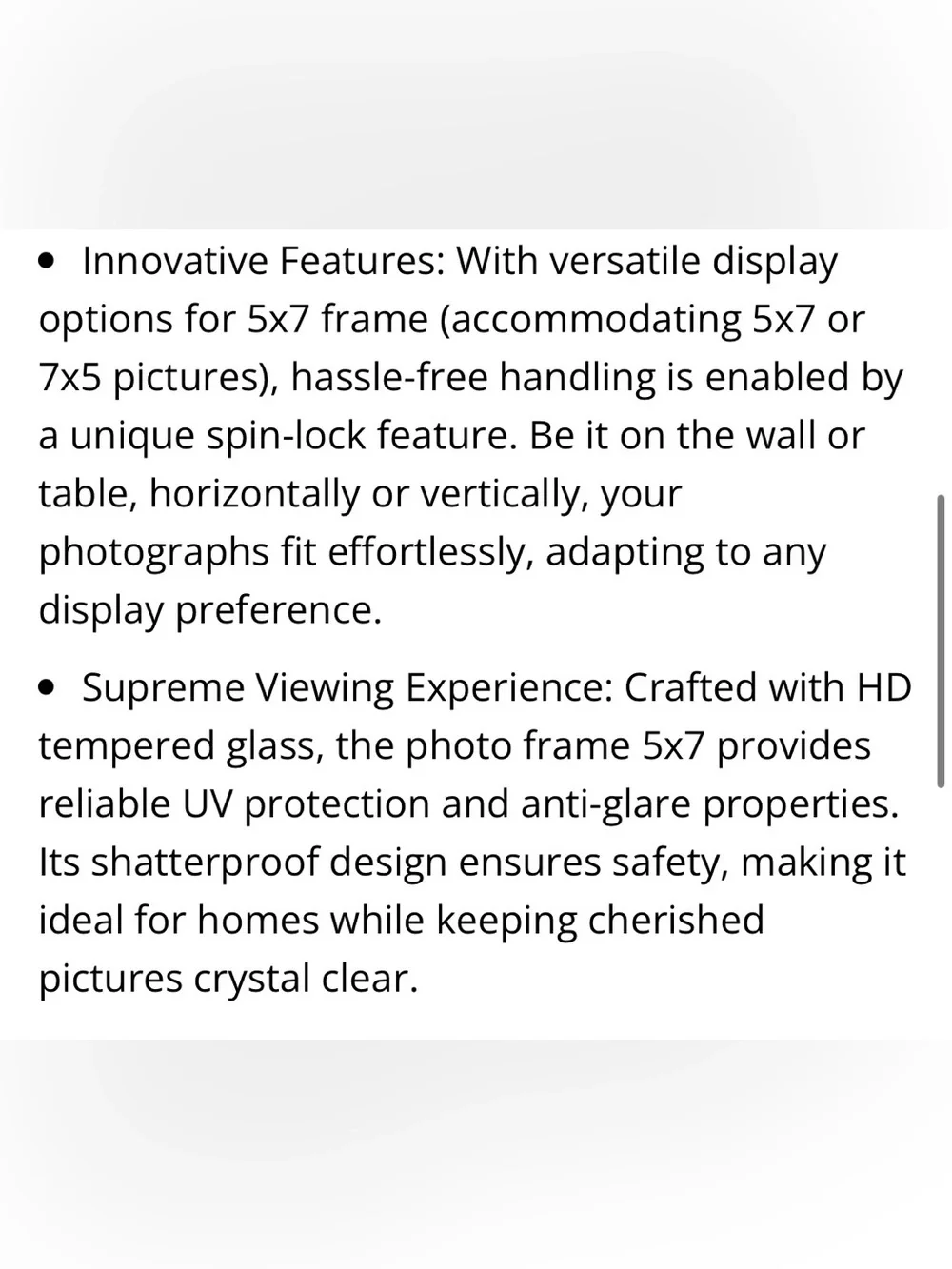 PICTURE FRAMES Solid Wood & Glass Wall or Tabletop Vertical or Horizontal 5x7”